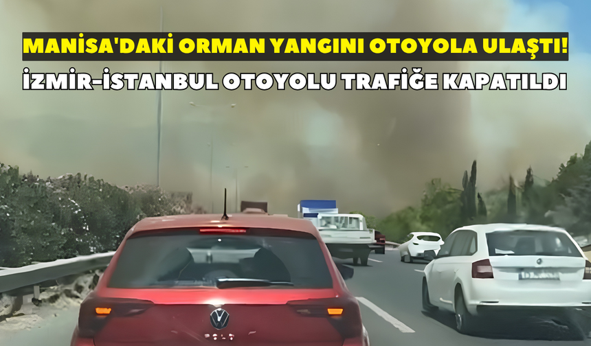Manisa'daki orman yangını otoyola ulaştı! İzmir-İstanbul Otoyolu trafiğe kapatıldı