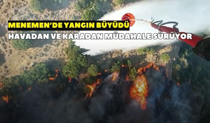 Menemen'de korkutan yangın! Havadan ve karadan müdahale sürüyor