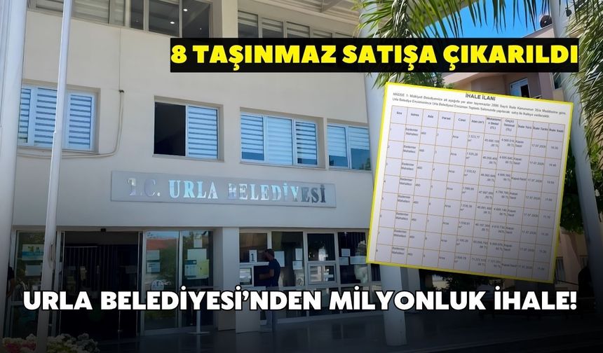 Urla Belediyesi’nden milyonluk ihale! 8 taşınmaz satışa çıkarıldı