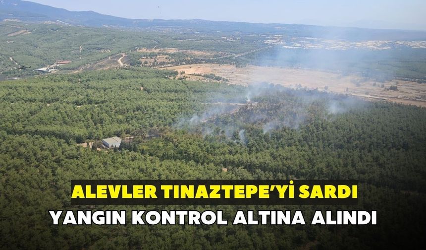 Tınaztepe'de dumanlar yükseldi! Yangın kontrol altına alındı