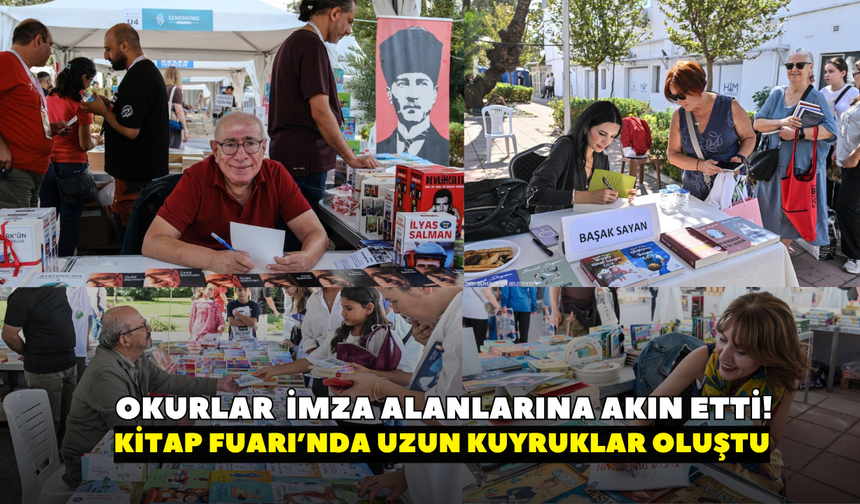 Okurlar  imza alanlarına akın etti! İzmir Kitap Fuarı’nda uzun kuyruklar oluştu