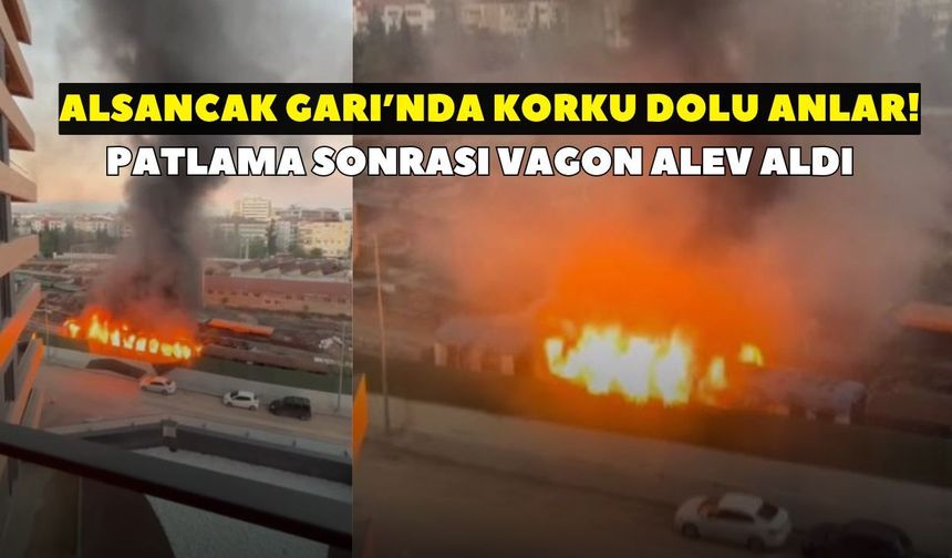 Alsancak Garı'nda patlama sonrası yangın çıktı! Bölgeye ekipler sevk edildi
