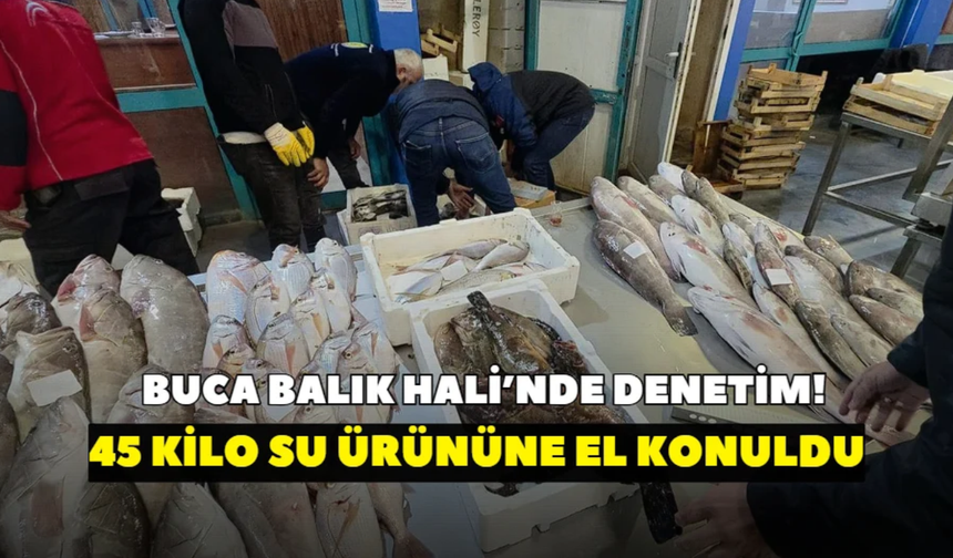 Buca Balık Hali’nde denetim! 45 kilo su ürününe el konuldu