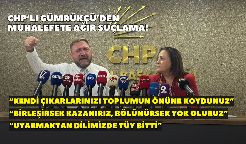 CHP’li Gümrükçü’den muhalefete ağır suçlama! “Kendi çıkarlarınızı toplumun önüne koydunuz”