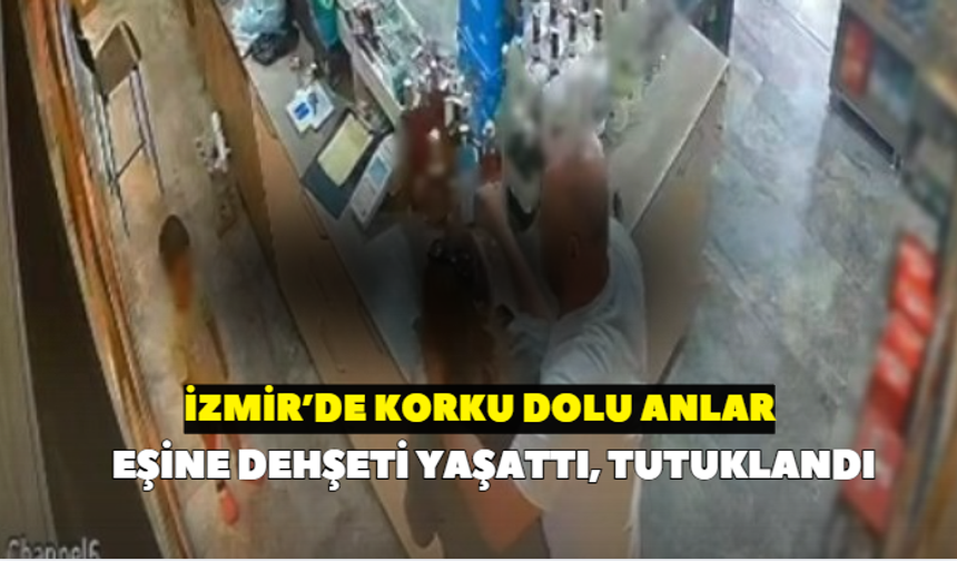 Çiğli'de korku dolu anlar! Çocuğunun gözü önünde eşine dehşeti yaşattı