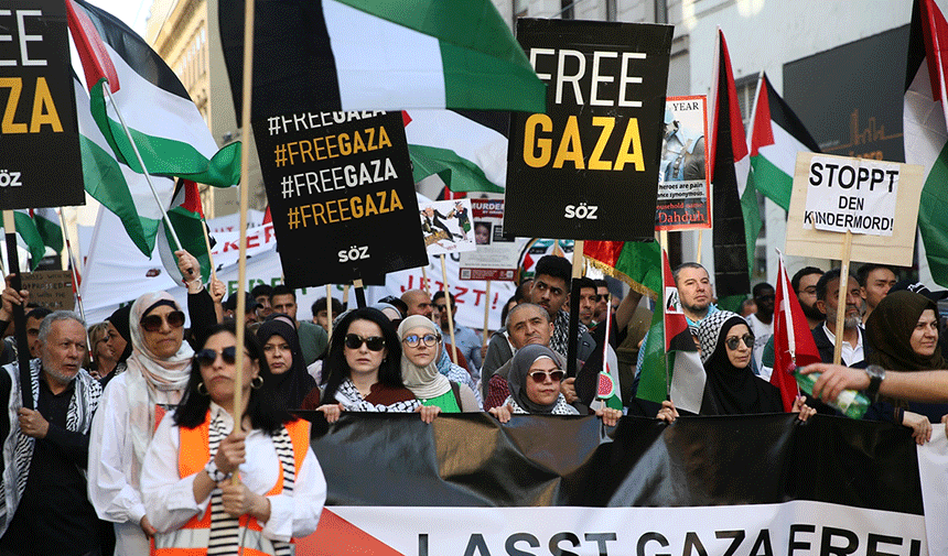Avusturya’da İsrail protesto edildi