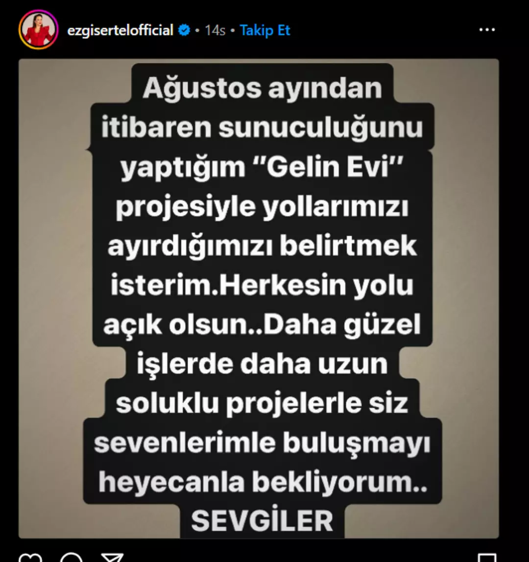 Ezgi Sertel Açıklama