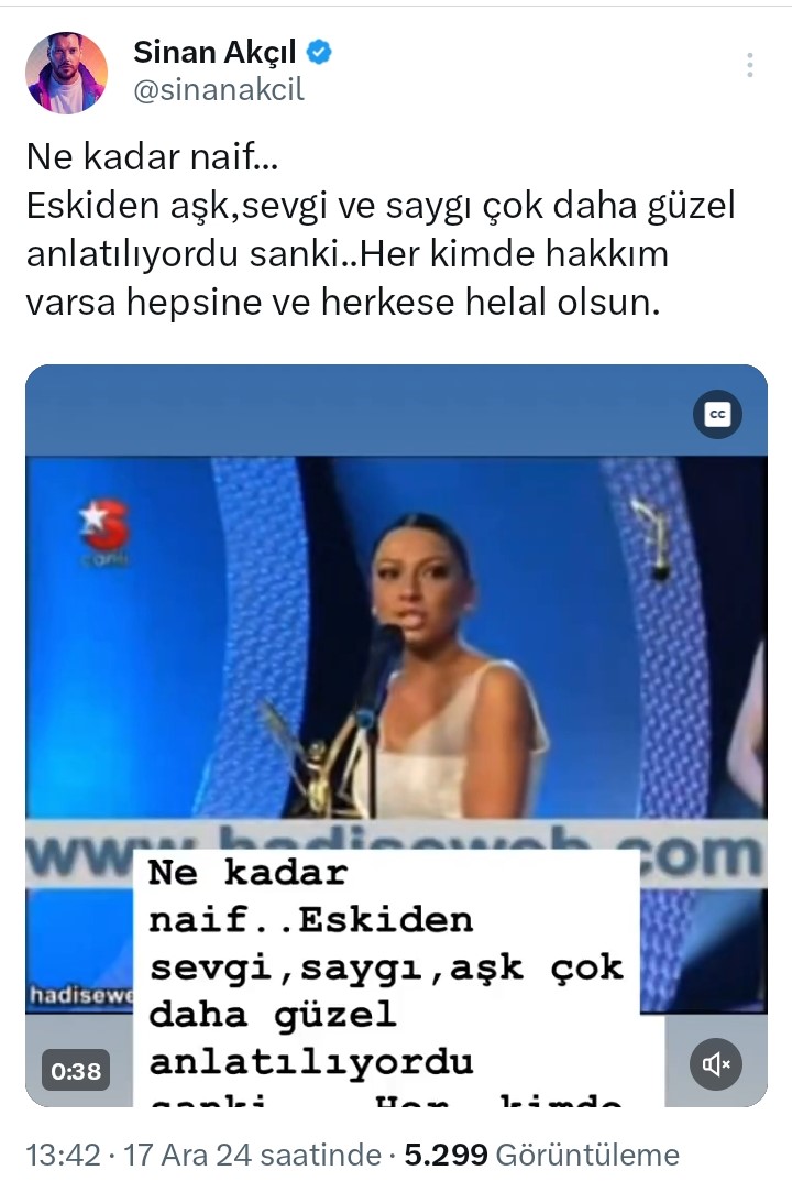 Sinan Akcil Dan Hadise Ye Mesaj 97N Gt