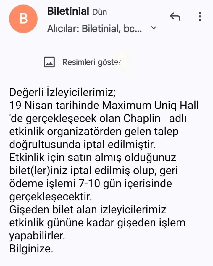 Aybuke Pusat In Chaplin Oyunu Iptal Edildi B9W W5