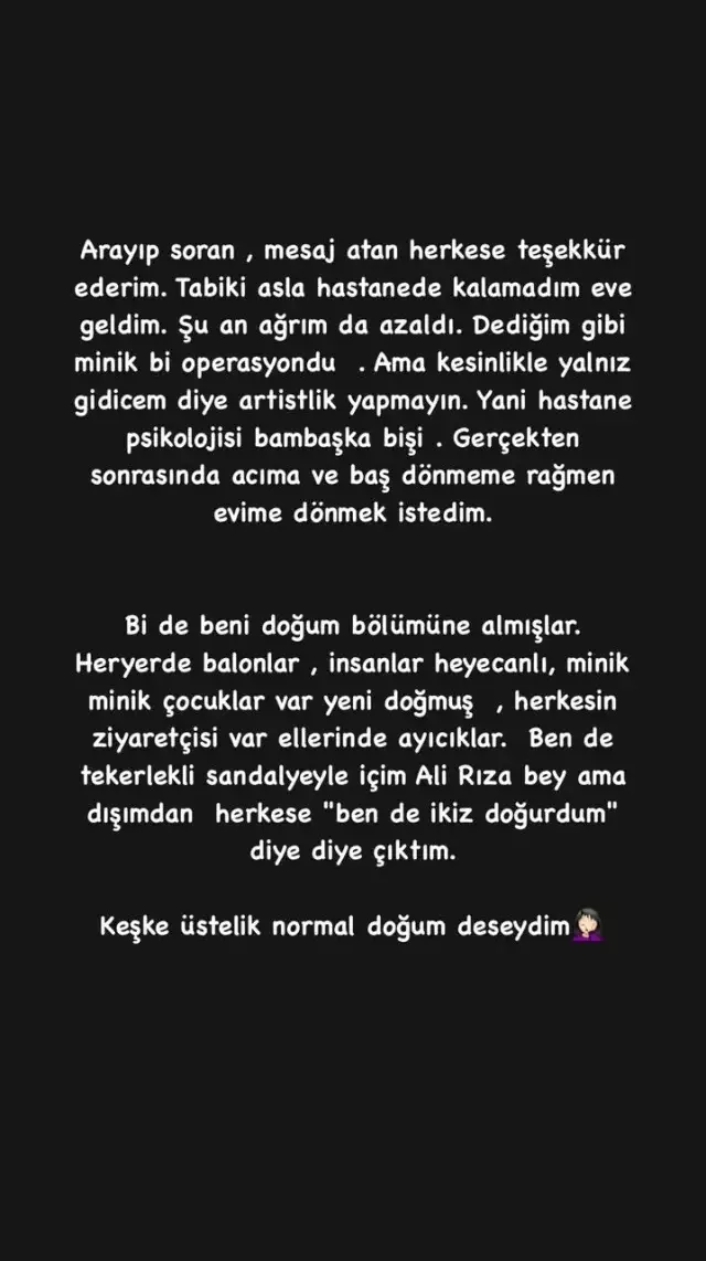 Zeynep Kocak Ameliyat Oldu