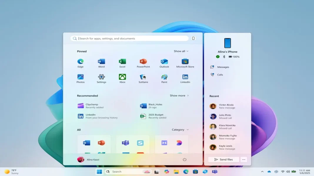 Windows 11In Baslat Menusu Degi 1068X601