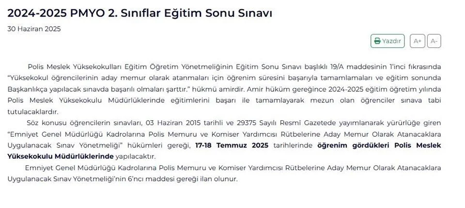 Pmyo 2 Siniflar Egitim Sonu Sinavi Tarihleri Ve Detaylari Aciklandi