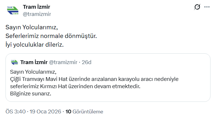 Çiğli Yönüne Gidekler Dikkat! Tramvay Seferleri Durduruldu 1