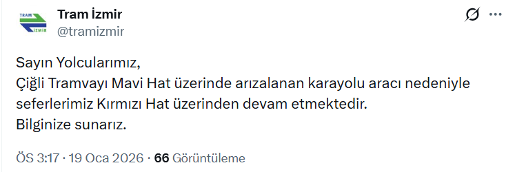 Çiğli Yönüne Gidekler Dikkat! Tramvay Seferleri Durduruldu