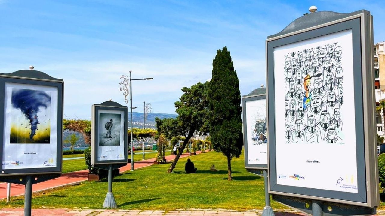 İzmir’de “Gençlik Nerede” Sergisi Açıldı Gençlerin Gündelik Yaşamı Karikatürlere Taşındı (2)