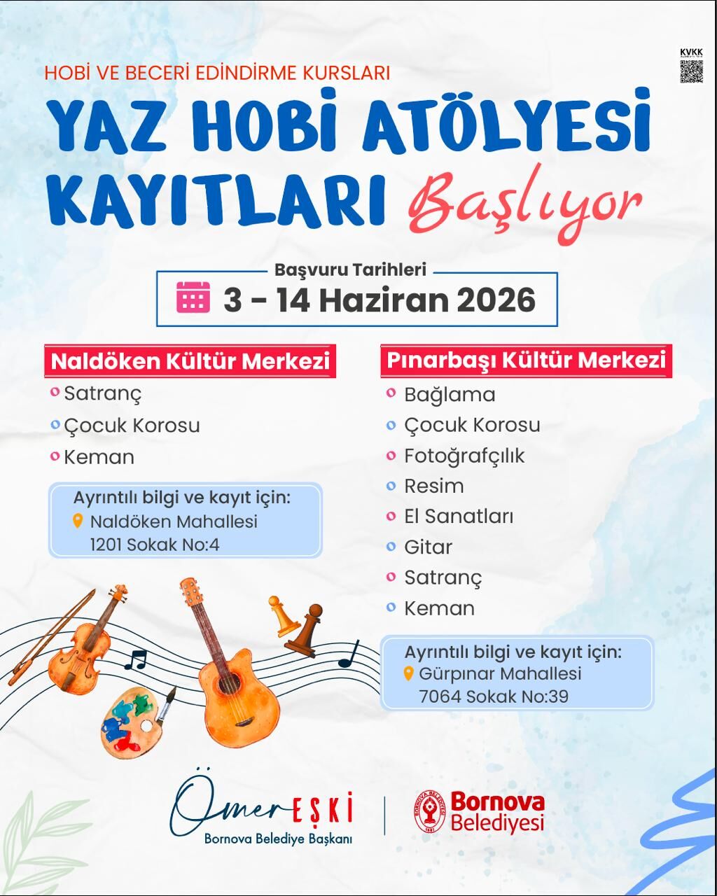 Bornova'da Çocuklara Ve Gençler Müjde! Yaz Hobi Atölyeleri Başlıyor Kayıt Tarihleri Açıklandı (1)-1