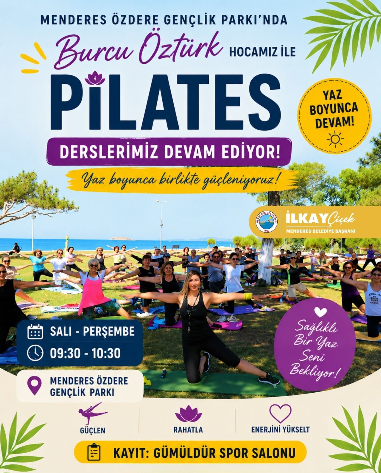 Menderes’te Deniz Manzaralı Pilates Dönemi Başladı! Yaz Boyunca Ücretsiz Etkinlik Için Kayıtlar Açıldı