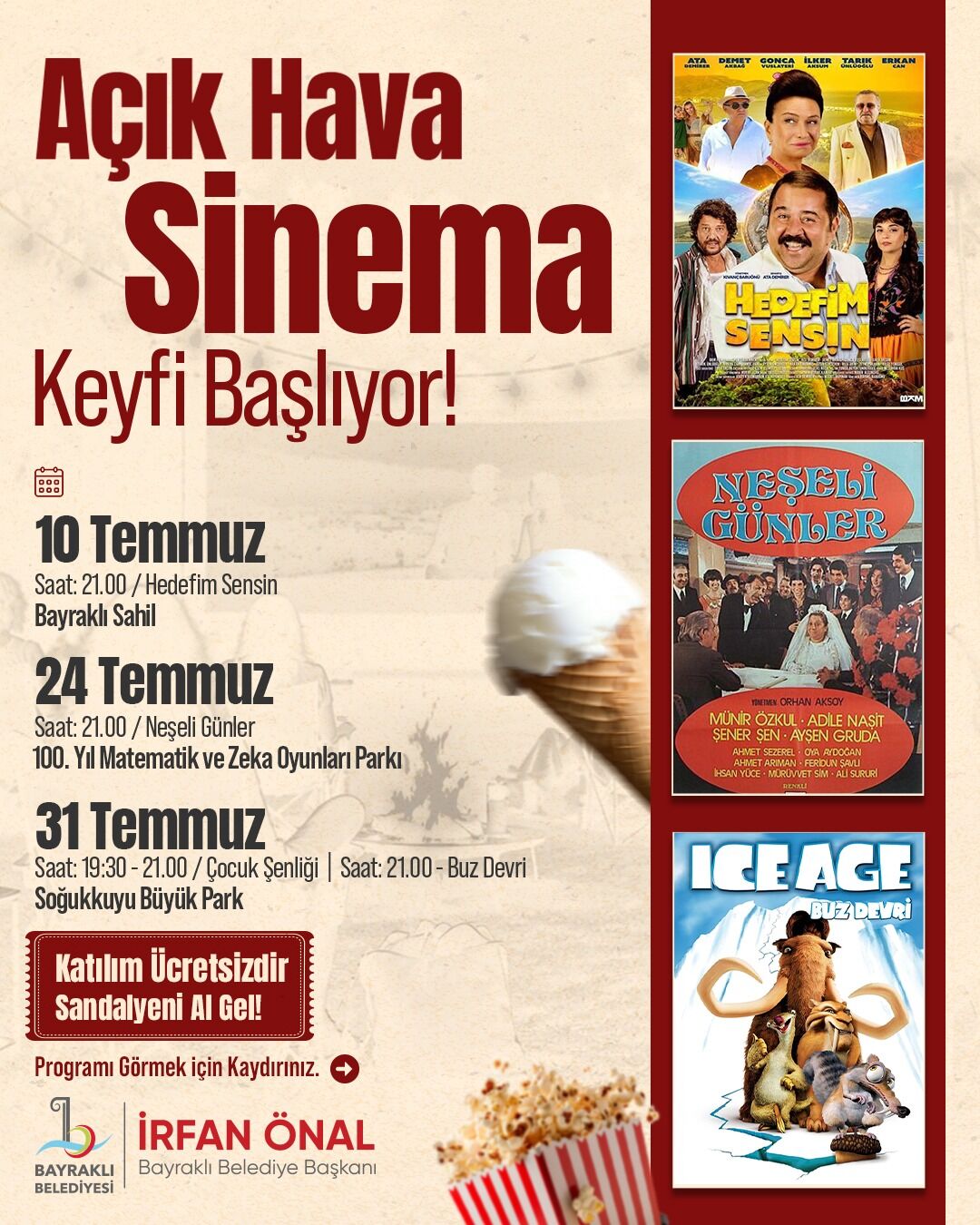 Bayraklı'da Ücretsiz Açık Hava Sinema Günleri Başlıyor! İşte Etkinlik Takvimi (3)