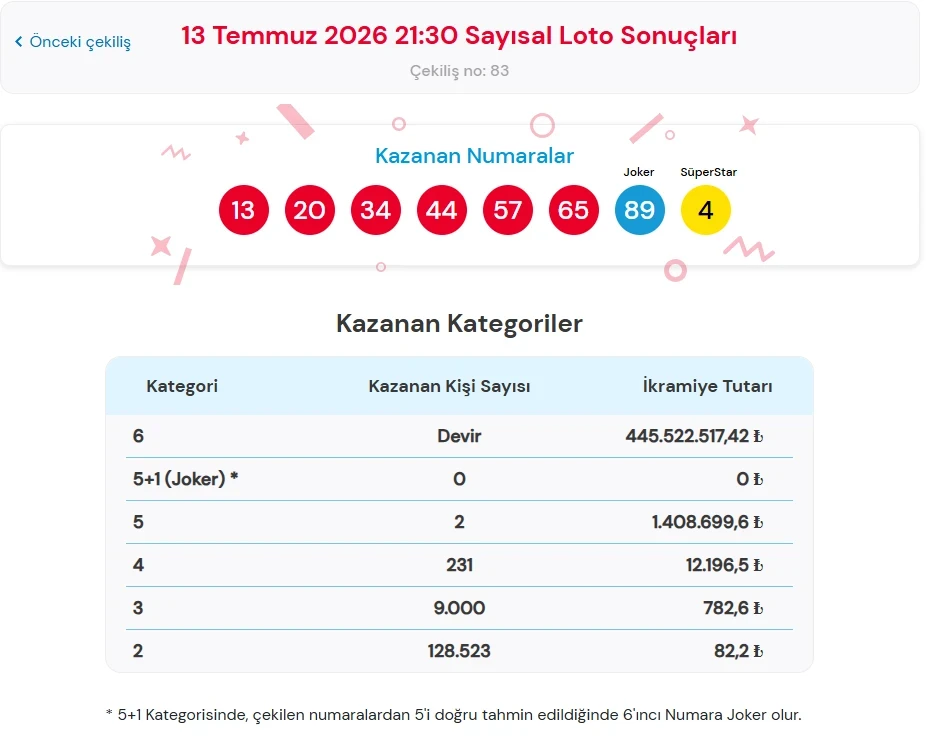 Çılgın Sayısal Loto-13