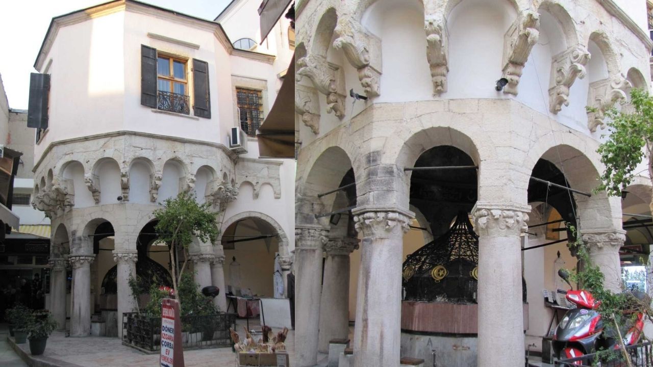 Kubbesinde çiçek ve zeytin dalları var! Şadırvanı da kütüphanesi de camisi de aynı yerde! İzmir’de tarihi yapı büyülüyor
