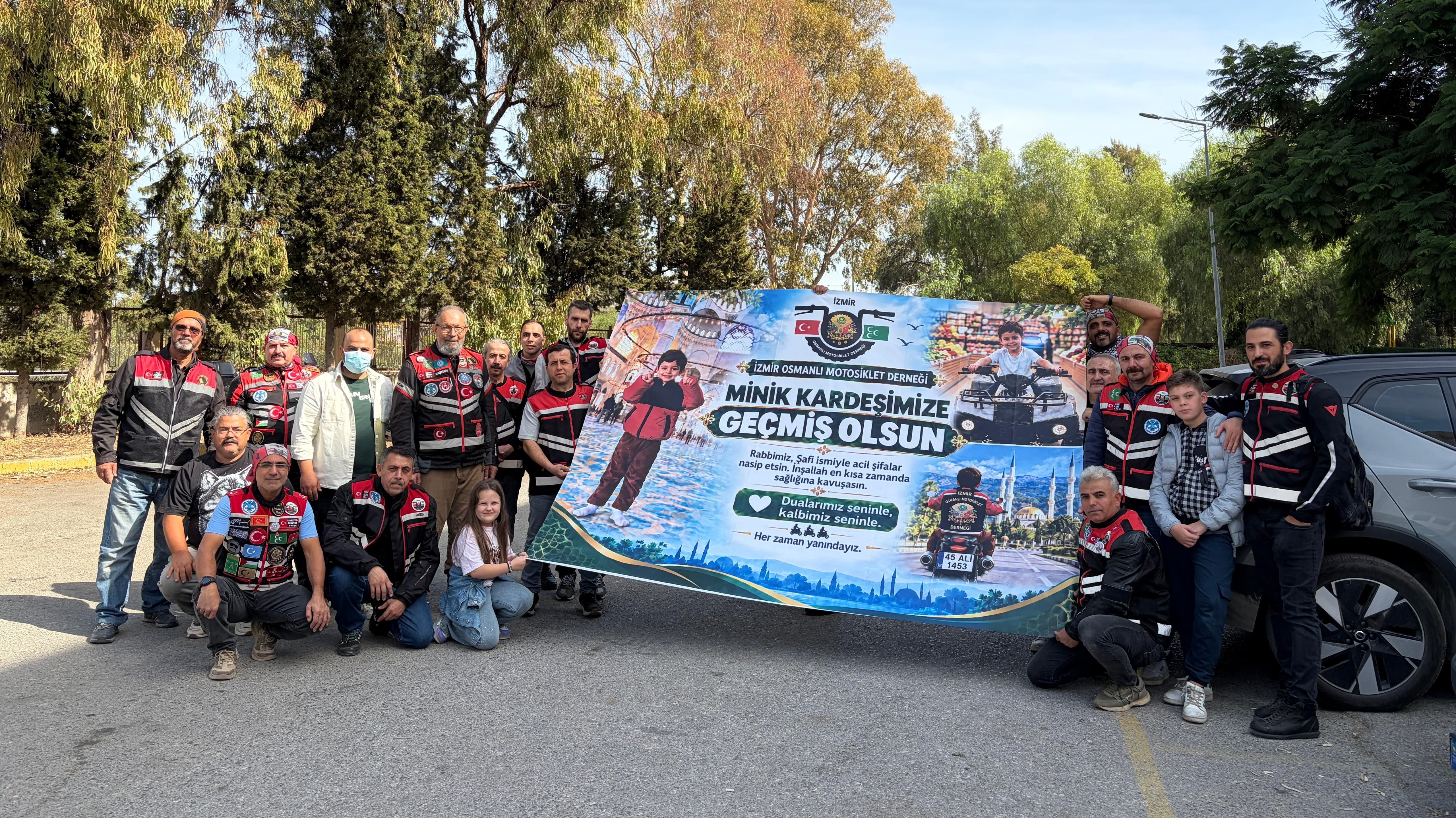 İzmir’de duygulandıran ziyaret! Lösemiyle mücadele eden Ali’nin motosiklet sevgisi karşılıksız kalmadı