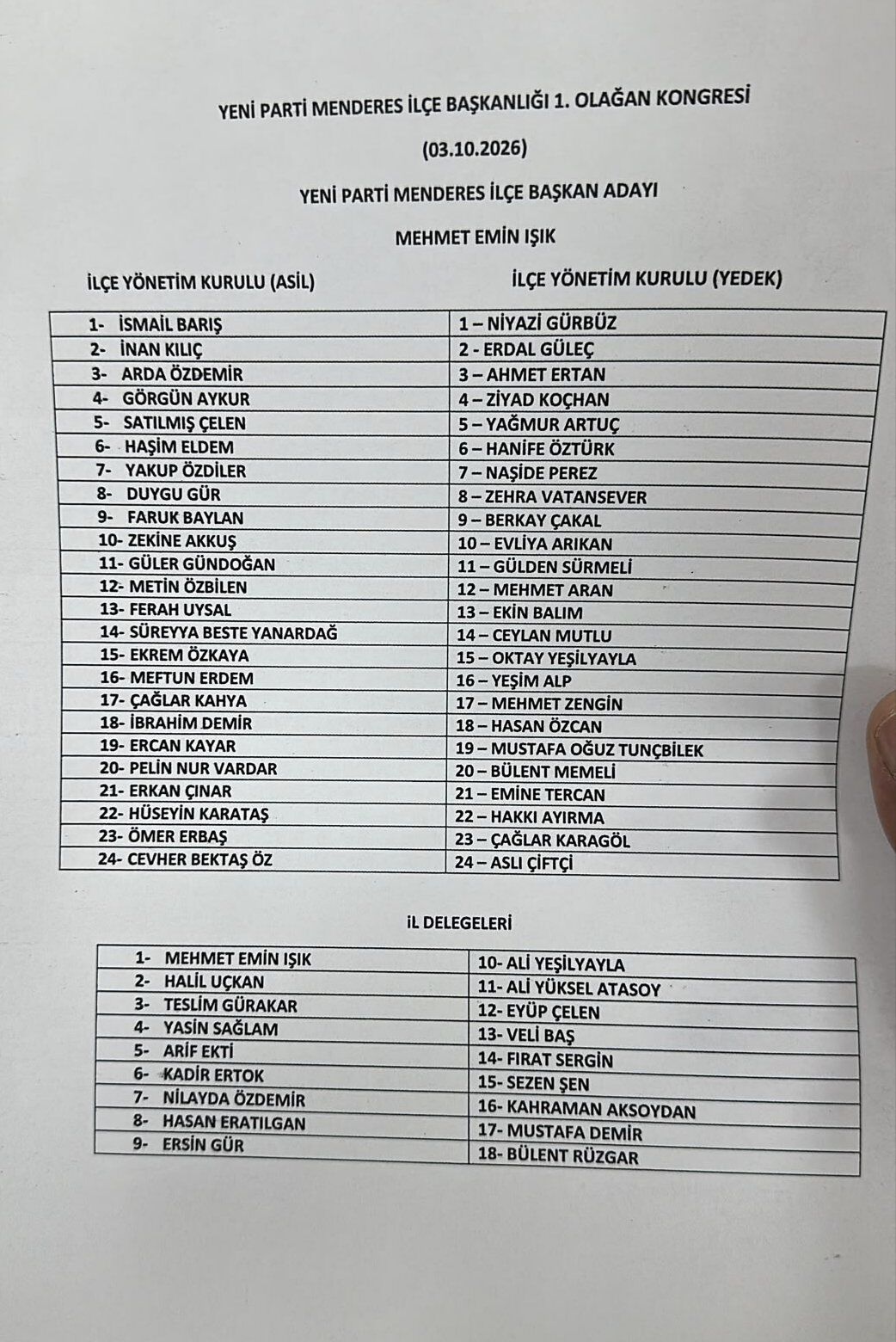 Menderes Liste