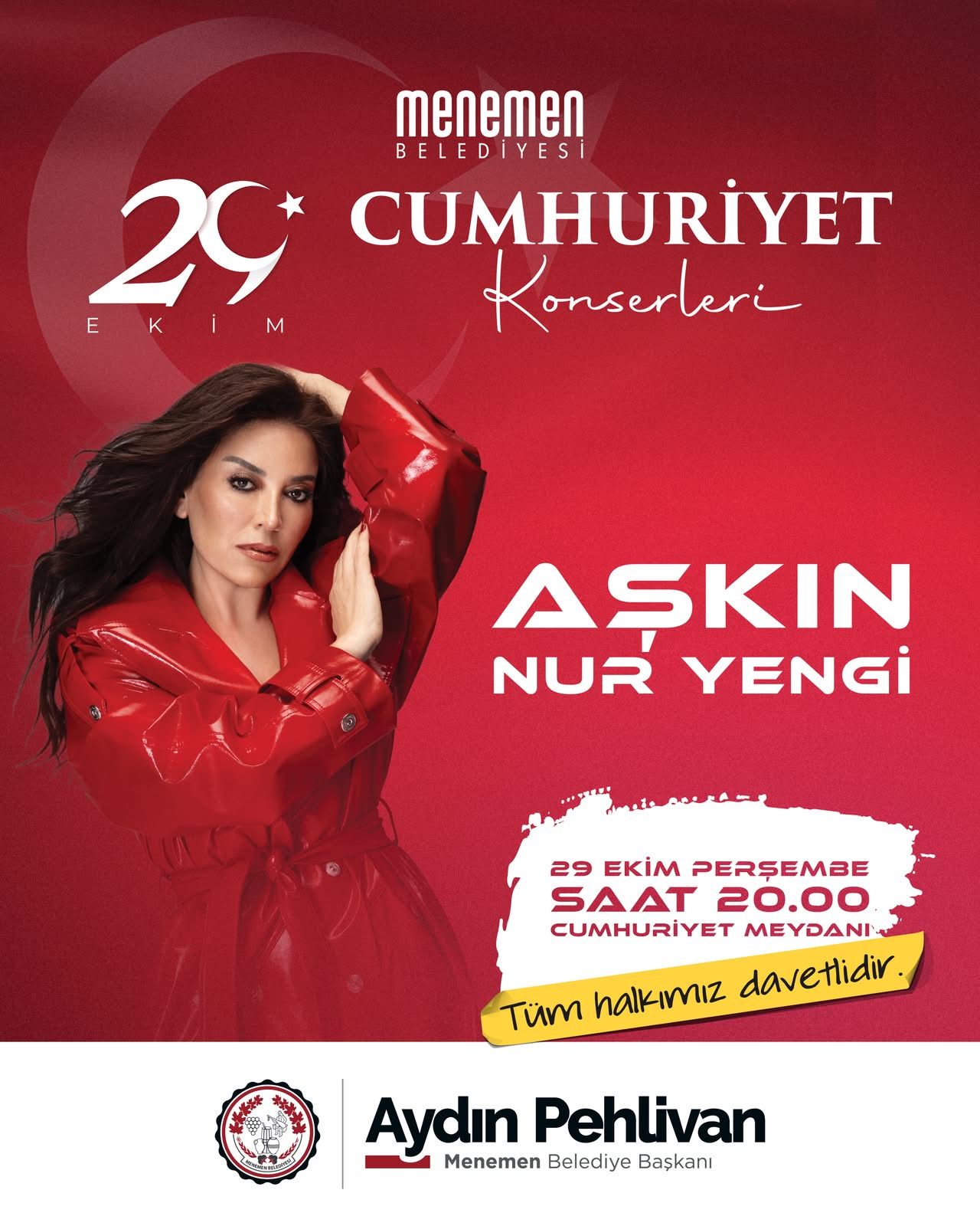 Menemen’de Cumhuriyet Bayramı Programı Belli Oldu İki Ünlü Isim Konser Verecek! (3)